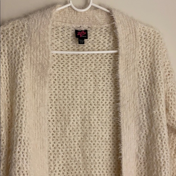 2Bebe Ivory fury cardigan - Picture 2 of 6